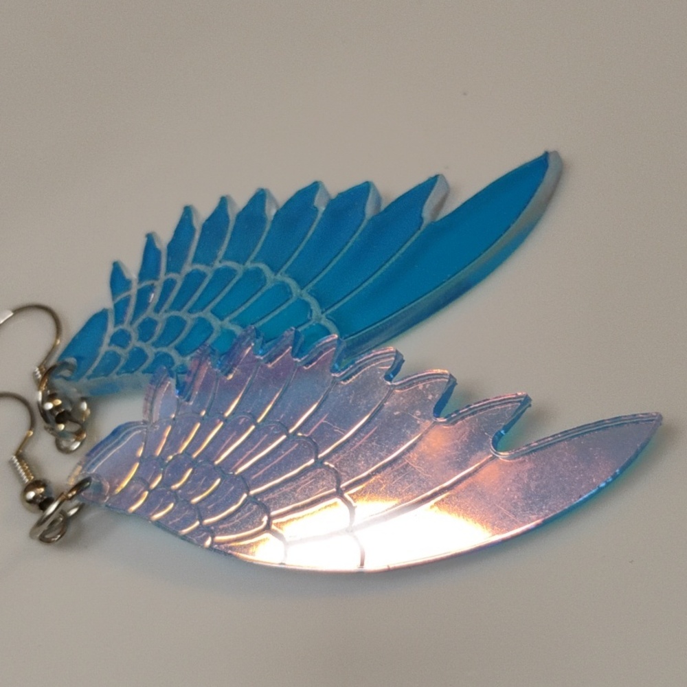 Iridescent Whimsical Wing Earings